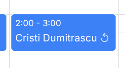 Recurring events on the calendar