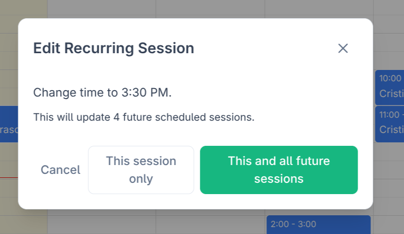 Scope selection dialog